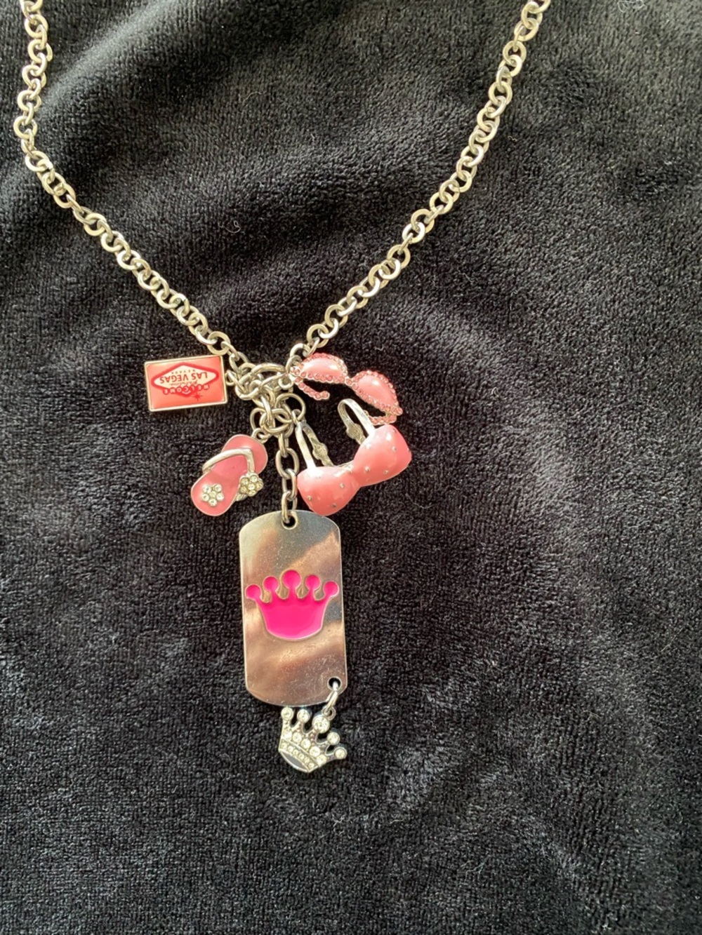 Y2K Pink Vegas Charm Necklace ✨ FAST SHIPPING